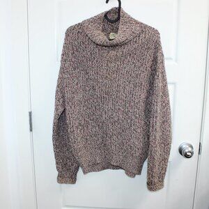 Aritzia‎ Wilfred Cowl Neck Sweater XXS Variegated Cable Knit 100% Merino Wool